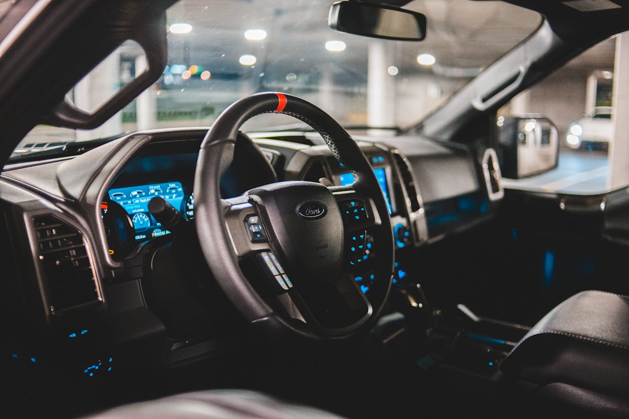 Steering wheel in modern car